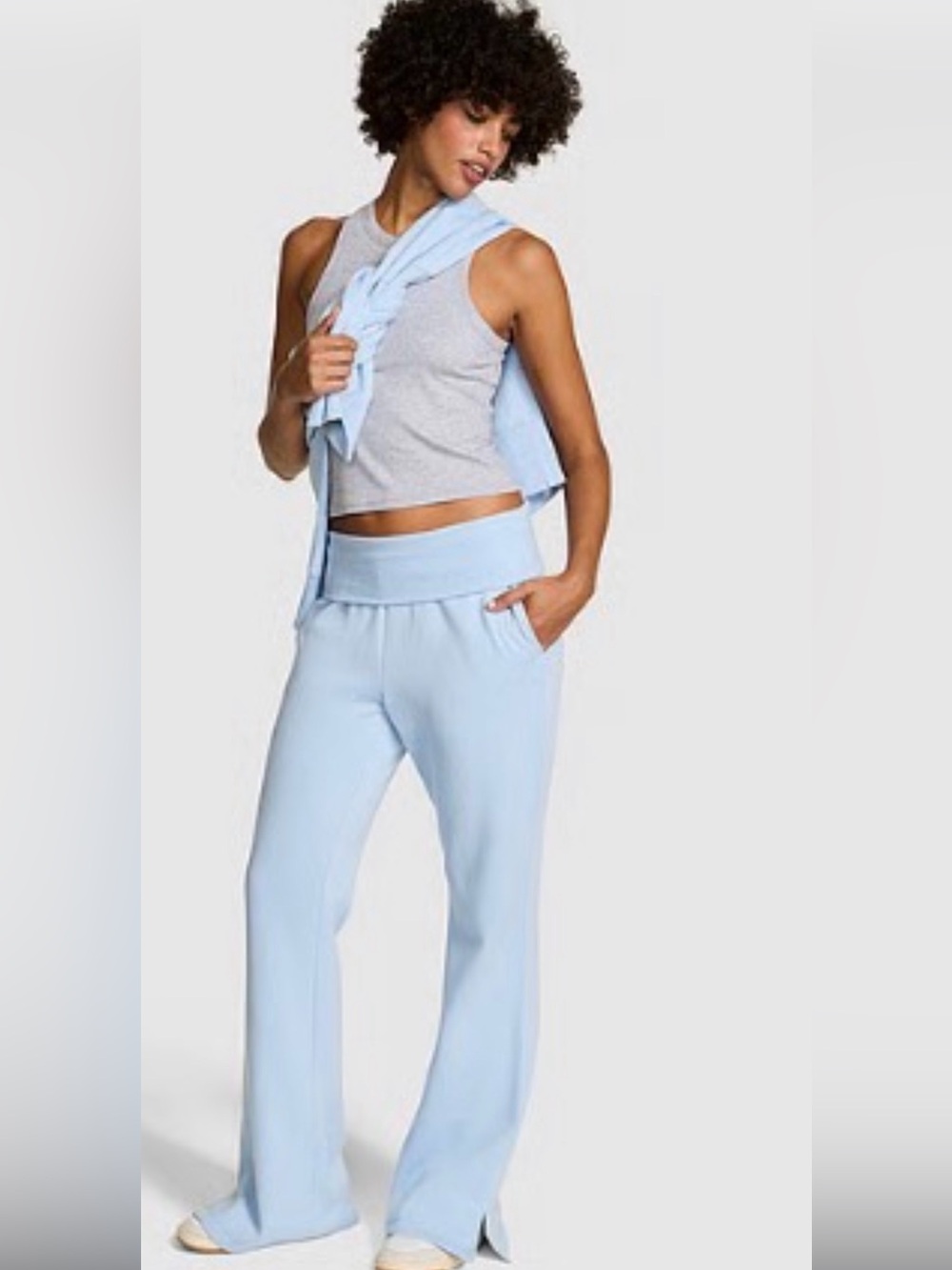 Victoria's Secret Light Blue Wide-Leg Lounge Pants
L SWEATSHIRT Medium PANTS